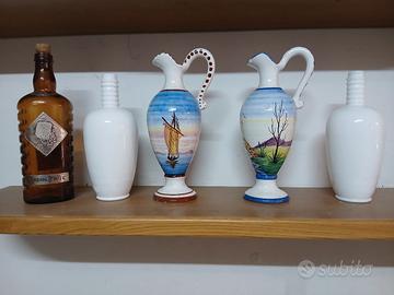 Gruppo 5 bottiglie decorative