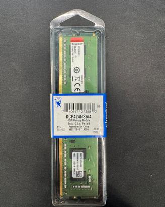 RAM Kingston 4GB DDR4 2400MHz KCP424NS6/4 Desktop
