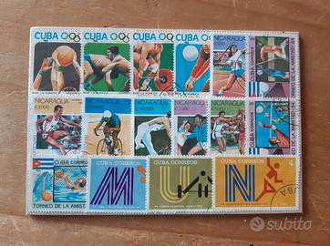 Cartella francobolli Cuba Nicaragua sport Olimpiad