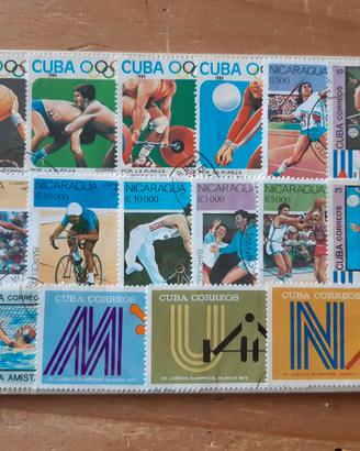 Cartella francobolli Cuba Nicaragua sport Olimpiad