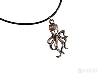 Ciondolo polpo con cordino regolabile, nuovo