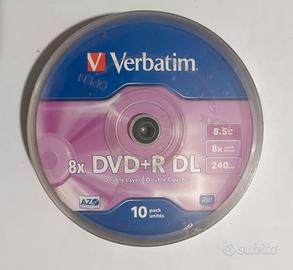 confezione da 10 pezzi di Verbatim 8x DVD+R DL