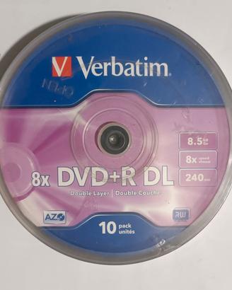 confezione da 10 pezzi di Verbatim 8x DVD+R DL