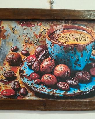 Targa in Legno di Abete "Caffè" – Noce Antichizzat