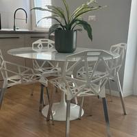 4 Sedie Magis One Chair bianco - gamba alluminio