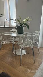 4 Sedie Magis One Chair bianco - gamba alluminio