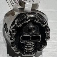 Anello biker con teschio acciaio inossidabile
