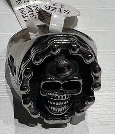 Anello biker con teschio acciaio inossidabile