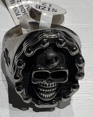 Anello biker con teschio acciaio inossidabile