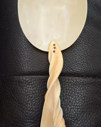 Grande cucchiaio 27 cm a conchiglia dei primi del 