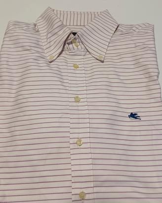 Etro camicia  bianca e  rosa a  righe tg 43