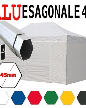 Gazebo pieghevole 4,5x3 bianco mercato eventi pvc