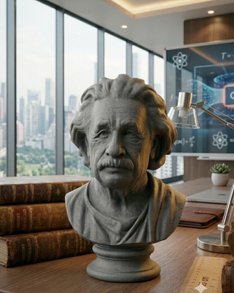 Busto Albert Einstein stampa 3D - da scrivania