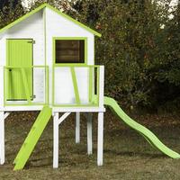 Casetta in legno per bambini con scivolo - Nuova