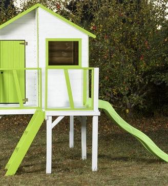 Casetta in legno per bambini con scivolo - Nuova