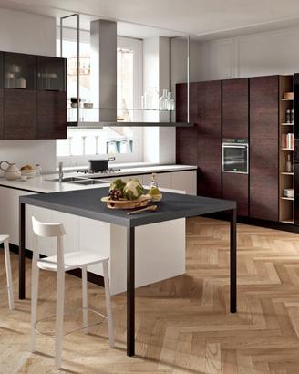 Cucina lineare con 3 colonne dispensa COME DISEGNO
