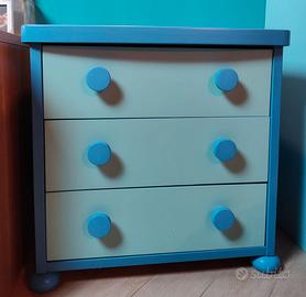 Cassettiera Ikea Mammut blu/azzurro