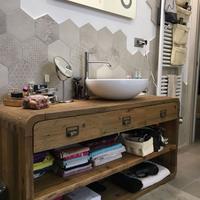 bagno in legno vecchio bordo arrotondato 3 cassett