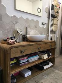 bagno in legno vecchio bordo arrotondato 3 cassett