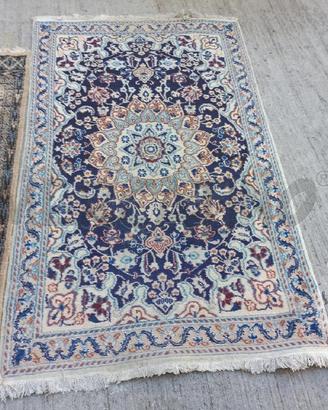 TAPPETO BEIGE DISEGNI BLU