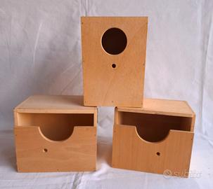 ✅3 nidi per uccellini in legno vintage casette