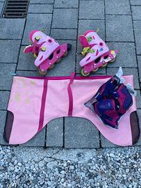 Camper/aereo Barbie, pattini, scarponi scii e bici