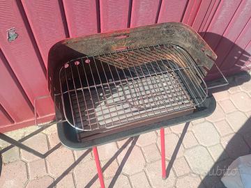 barbecue portatile carbone e legna