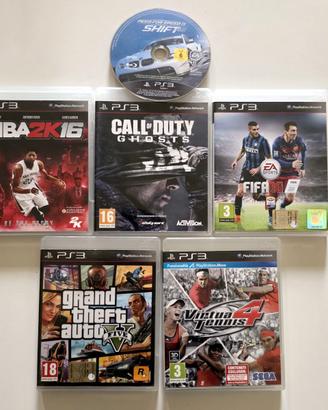 Lotto di 5 + 1 giochi per PS3 GTA V - COD e altri