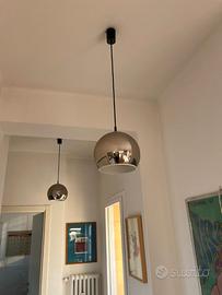 Coppia lampade a sospensione vintage cromate
