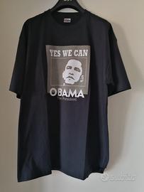 Maglietta nera "Obama: yes we can" 