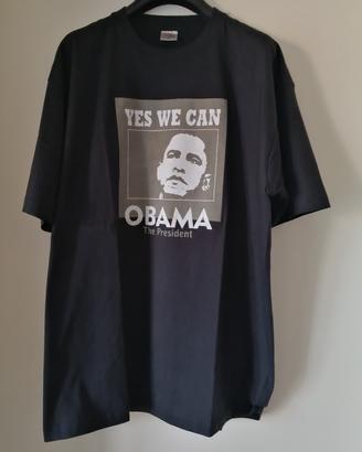 Maglietta nera "Obama: yes we can" 