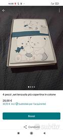 set 4 pezzi x carrozzina navicella lenzuola, coper