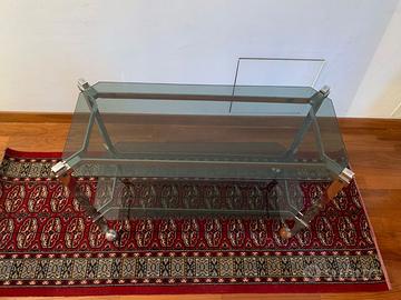 Carrello portavivande in acciaio e vetro