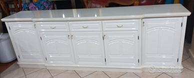 madia/credenza/tavolo e 6 sedie in legno massello