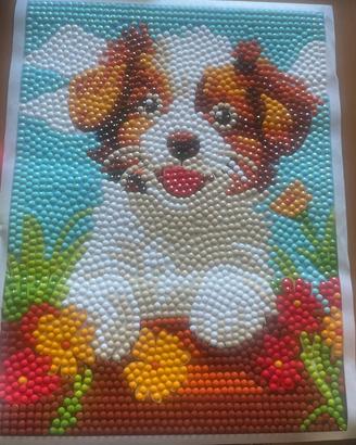 Quadro a mosaio realizzato a mano cane