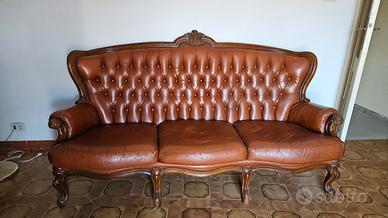 divano in pelle vintage