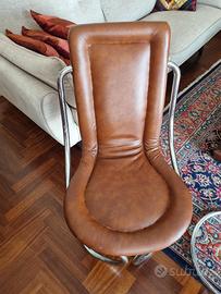 Set di 4 sedie cantilever pelle vintage anni ’70