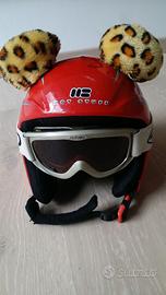Casco ed occhiali da sci taglia 48