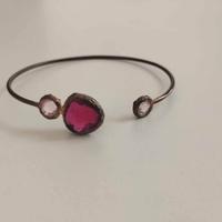 Bracciale bronzo con pietre dure colorate