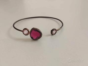 Bracciale bronzo con pietre dure colorate