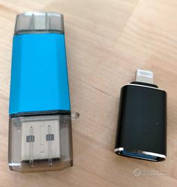 Chiavetta USB OTG 256 GB con adattatore Apple