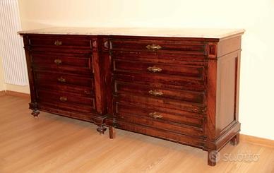 CAMERA PRIMI 900 IN LEGNO MASSICCIO E MARMO CHIARO