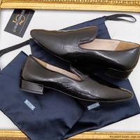 PRADA SCARPE FRIULANE BALLERINE VERNICE NERA N°36