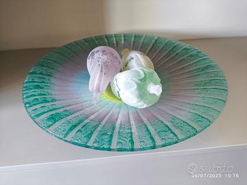Set Decorativo Vetro Artistico - Piatto e Frutta