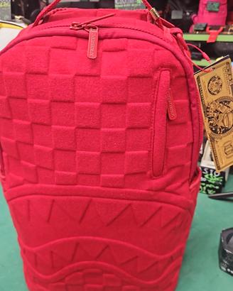 SPRAYGROUND Zaino a Quadri Rosso FLOCK E.119