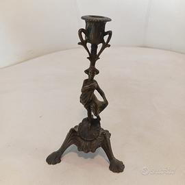 Portacandela In Bronzo Primi '900