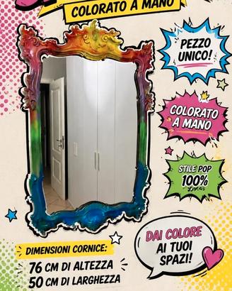 Specchio POP decorato a mano