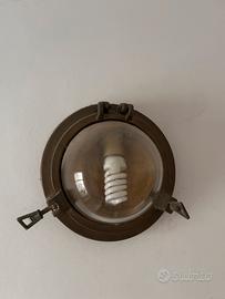 Applique Oblò Nautico Vintage in Ottone e Vetro