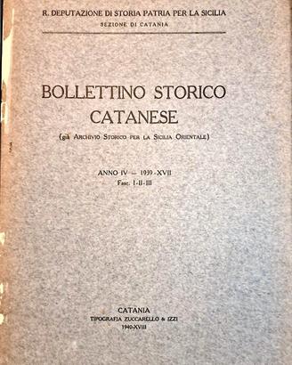 Bollettino Storico Catanese lotto 5 volumi anni 30