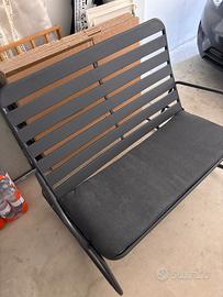 Dondolo 2 posti in acciaio antracite con cuscino